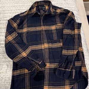 J. Crew Flannel in Navy and Yellow Plaid